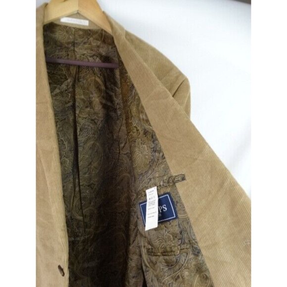 Chaps Men's Suit Jacket Blazer Size 48 Reg Brown Corduroy Sports Coat Jacket - Picture 7 of 12